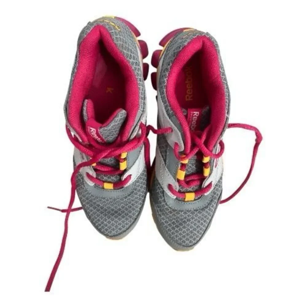 Reebok Smoothflex Women Grey Pink Sneaker Shoes Size 4 Athletic Running Jogging